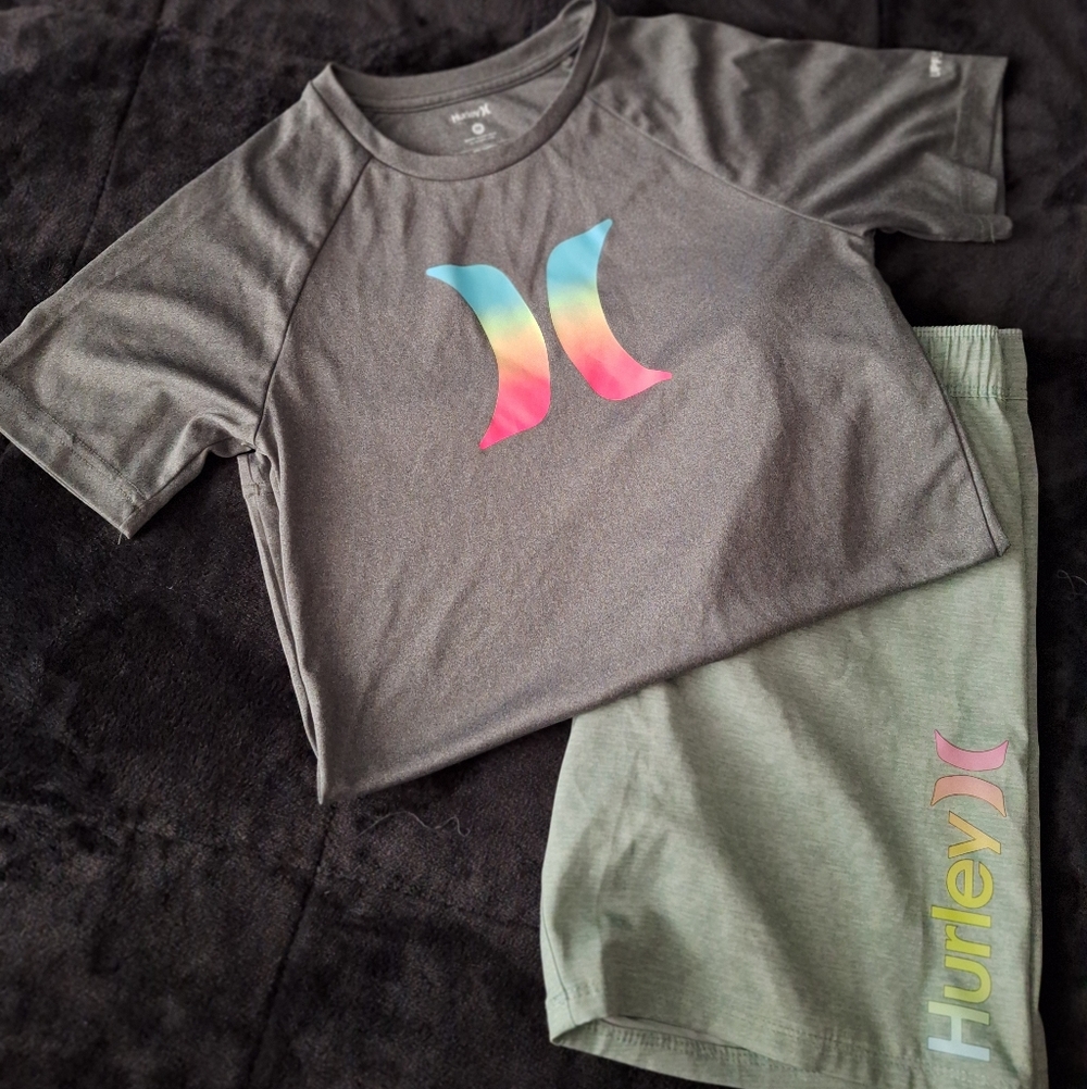 Hurley Boys Swim Trunks & Rash Guard